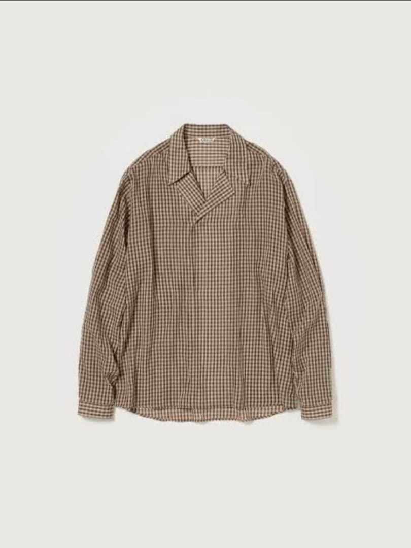 トップス 25ss AURALEE AIRY LIGHT COTTON CHECK 3 Namu Shop - Auralee Airy Light Cotton Check Big Shirt - Brown