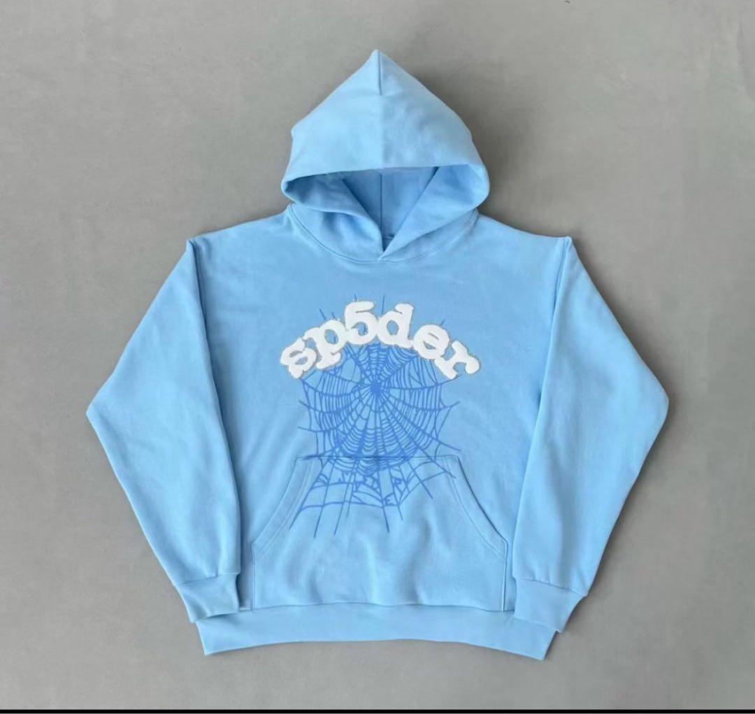 Sp5der Spider worldwide hoodie-sky blue - メルカリ