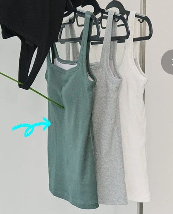 OUR WACOAL　カップインコットンリブタンクトップ