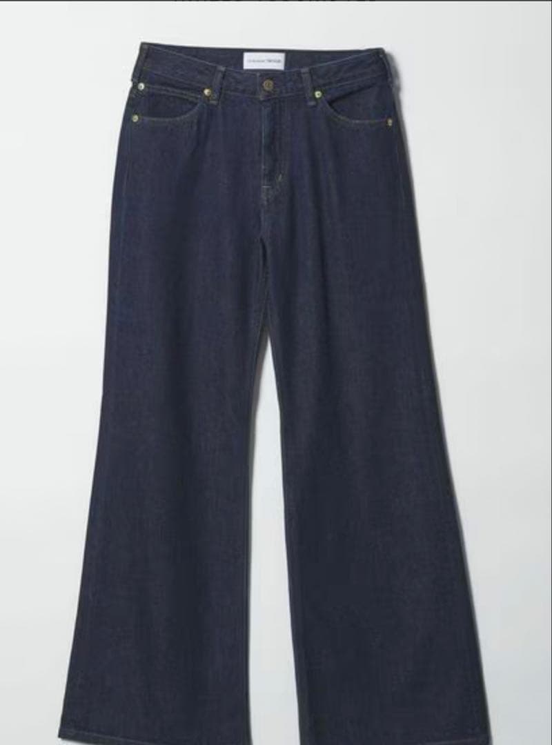 ダークブルーワイドレッグデニム SALE＞WIDE DENIM（WB24312-BLACK）ワイドデニム | woadblue ONLINE STORE