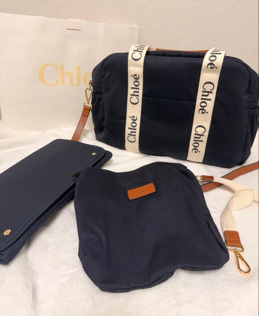 【新品未使用】Chloe マザーズバッグ ネイビー