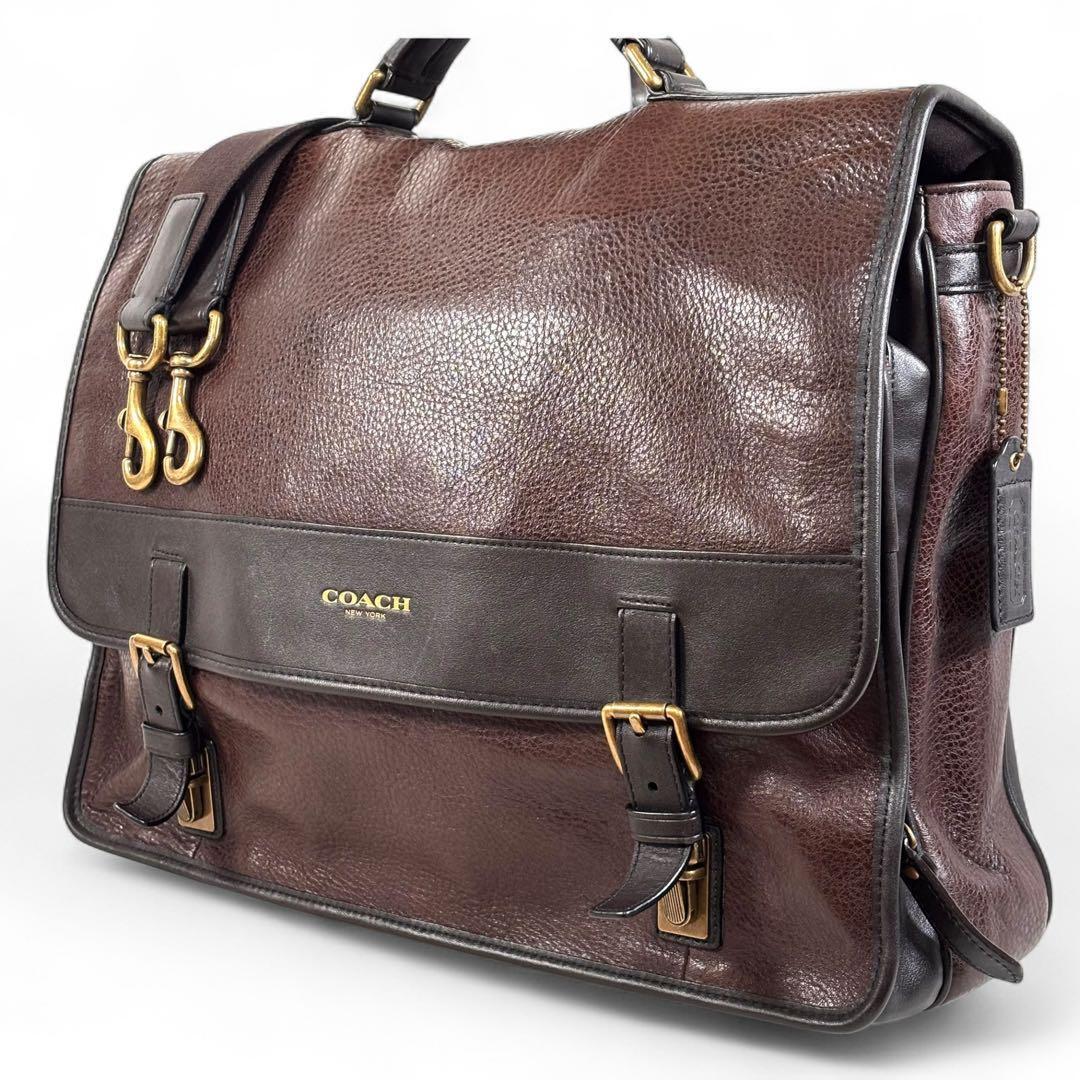 コーチ F71333 ショルダーバック メッセンジャー レザー ブラウン
