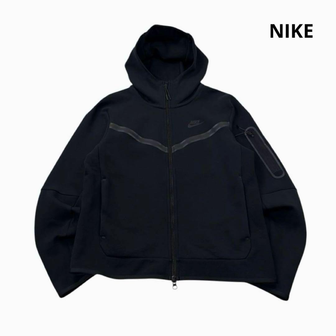 NIKE テックフリース パーカー プリント 黒 M