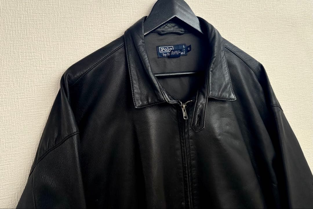 超超スペシャル ポニー無し 90s ラルフローレン レザー ジャケット XL