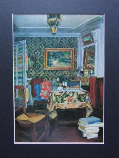 硲 伊之助、室内、希少大判画集画、新品額・額装付