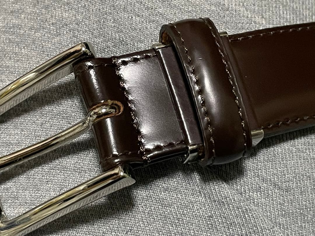 ほぼ新品 コードバンベルト ダークブラウン 日本製
