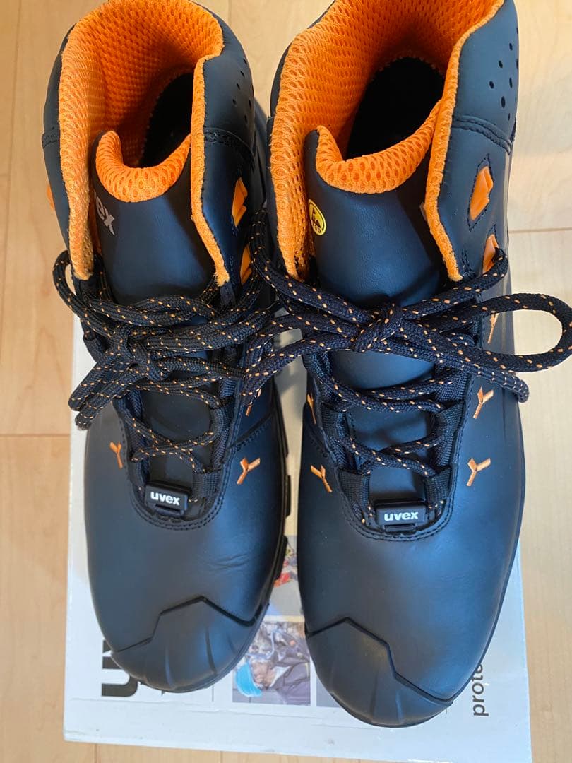 27.5cm uvex2 安全靴 作業靴　黒/オレンジ