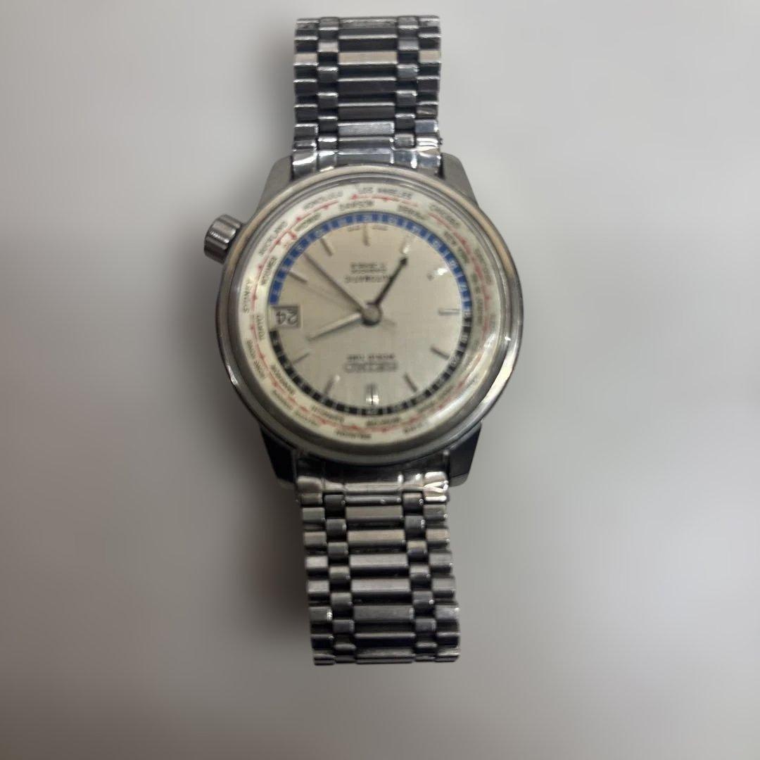 セイコー アナログ時計 シルバー レザー　ジャンク