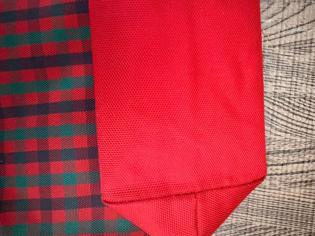 ファミリア チェック柄トートバッグ リンゴ刺繍