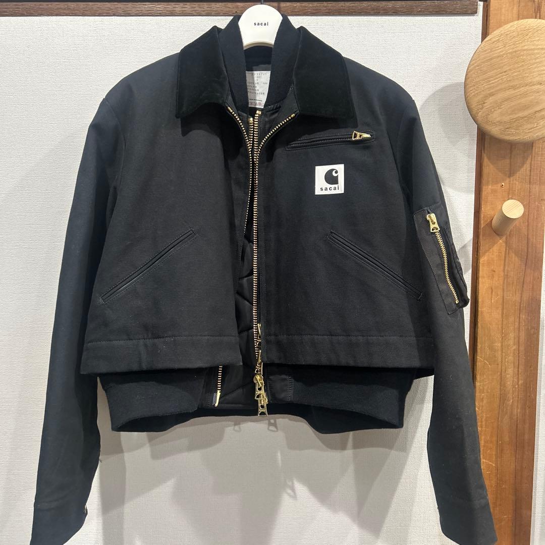 本物sacai Carhartt ジャケット ブラック