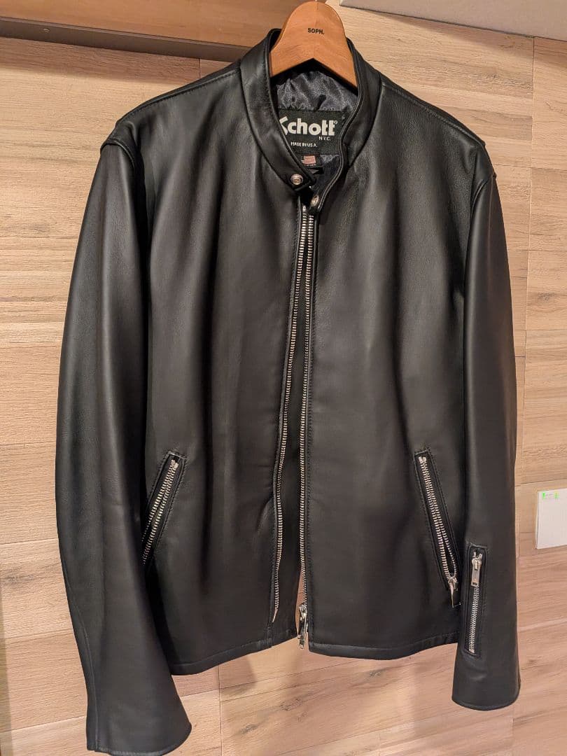 美品希少サイズ SOPHNET x Schott シープスキンライダース ソフネット ショット SOPHNET. x schott 別注 15AW ONESTAR RIDERS