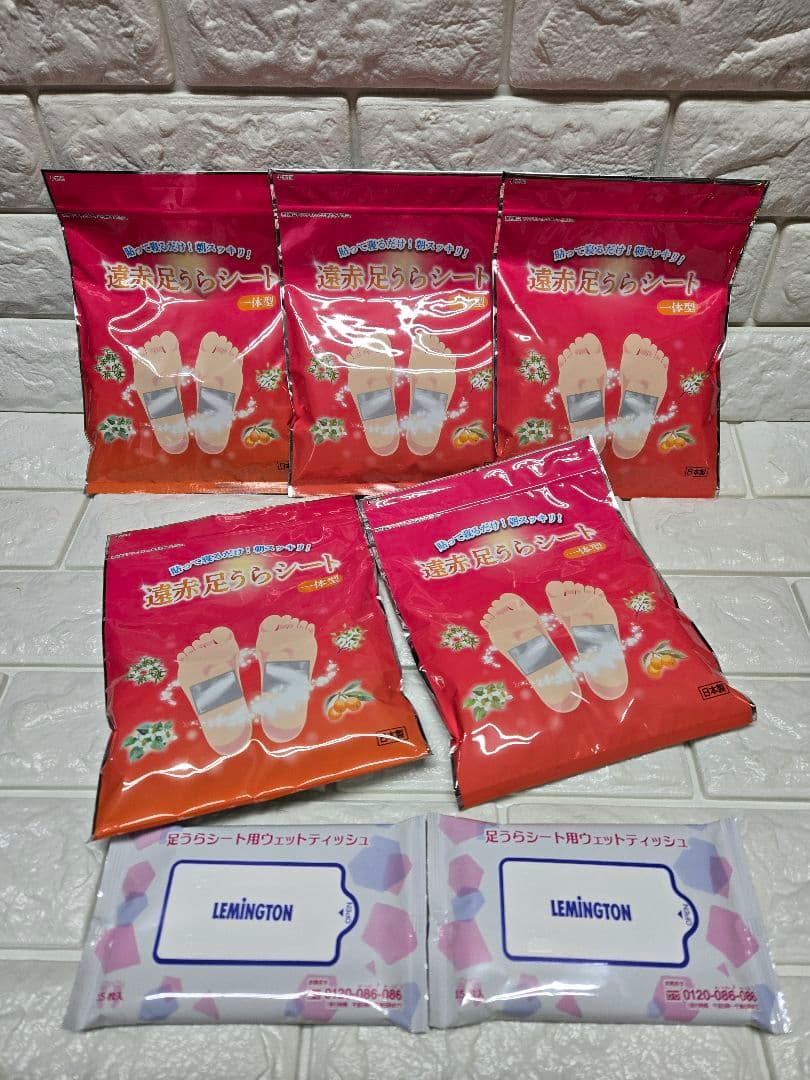 レミントン 遠赤足うらシート一体型 30枚入×5袋&ウエットティッシュ2袋