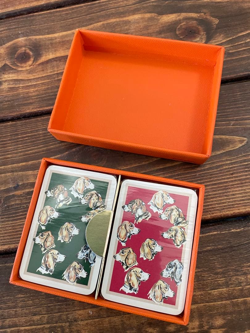 ★HERMES★犬柄 ミニトランプ未使用品★