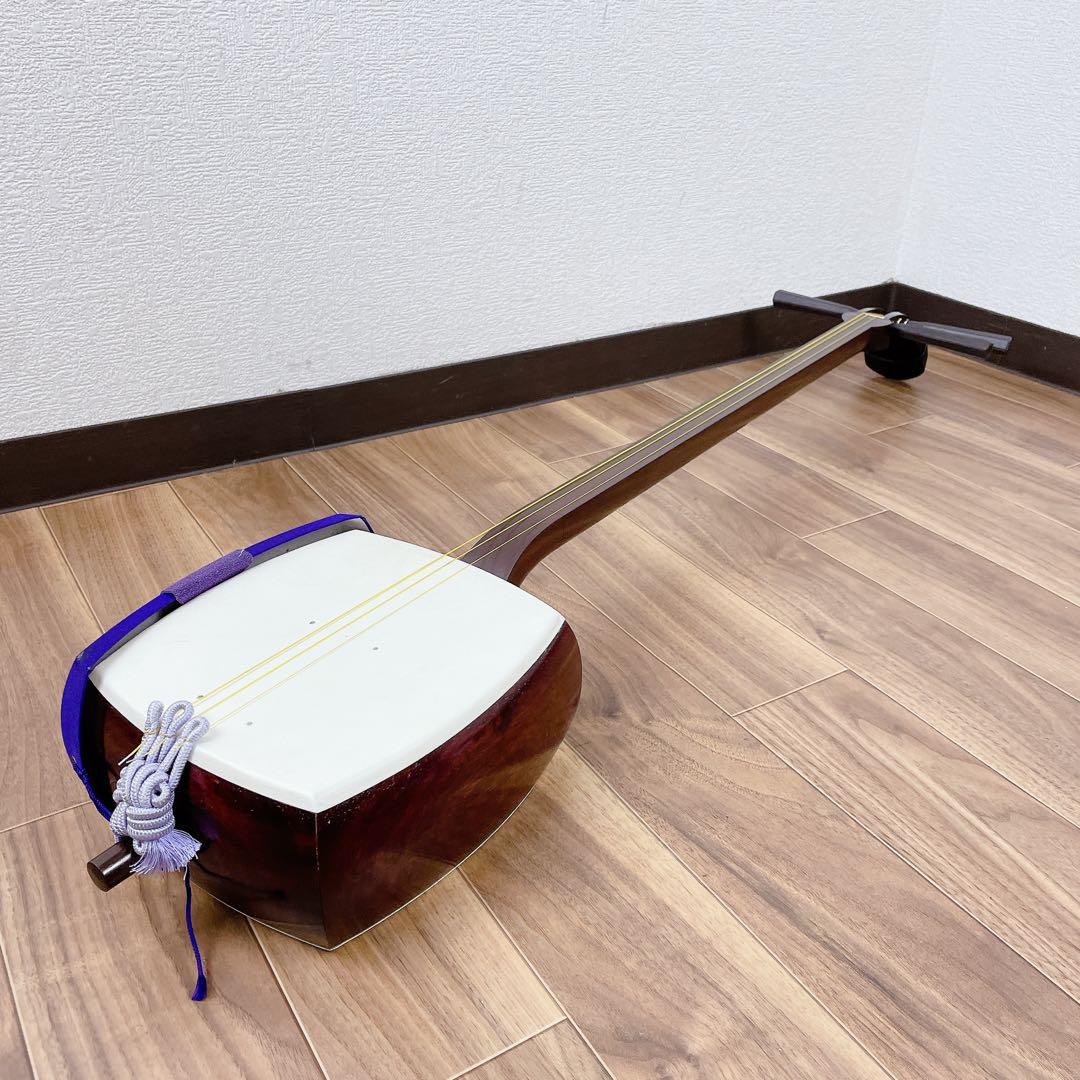 三味線 紅木 虎トチ 細棹 綾杉胴 和楽器鳩胸金細