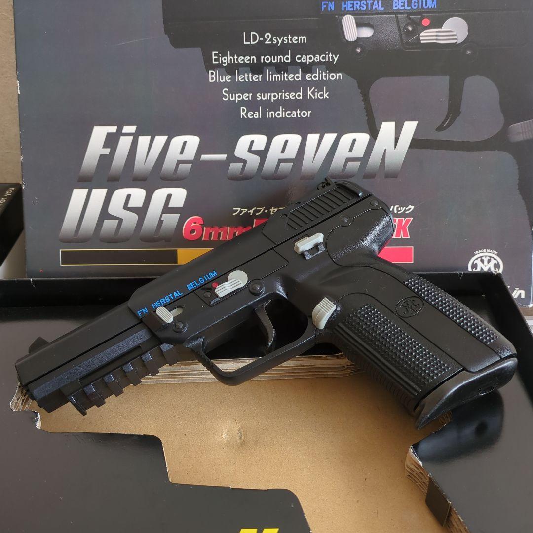美品マルシンFive-seveNファイブ.セブンUSGガスブローバックガスガン 楽天市場】マルシン ガスガン FN Five-seveN V2 ブラック CO2 ガス