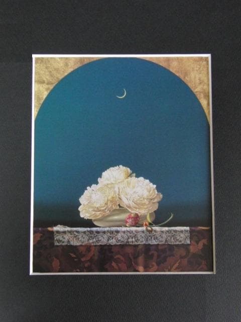 小澤一正、【日常の静物―芍薬―】、希少な額装用画集画、新品高級額
