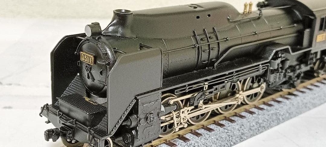 HOゲージ 天賞堂 アダチ D51半流蒸気機関車、カンモーター