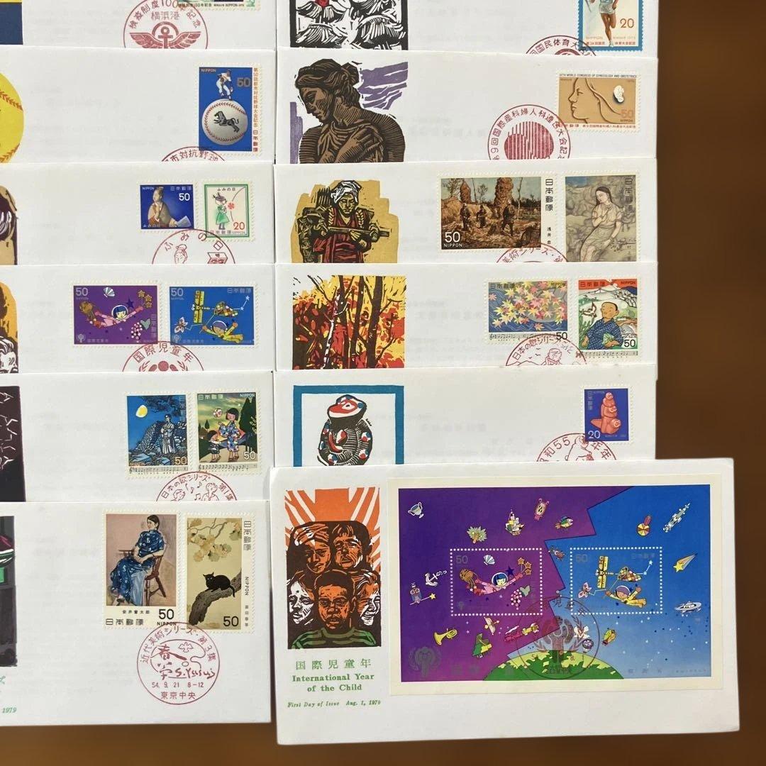 記念特殊切手初日カバー 昭和54年完セット ☆ 24通 JPS創作版画版