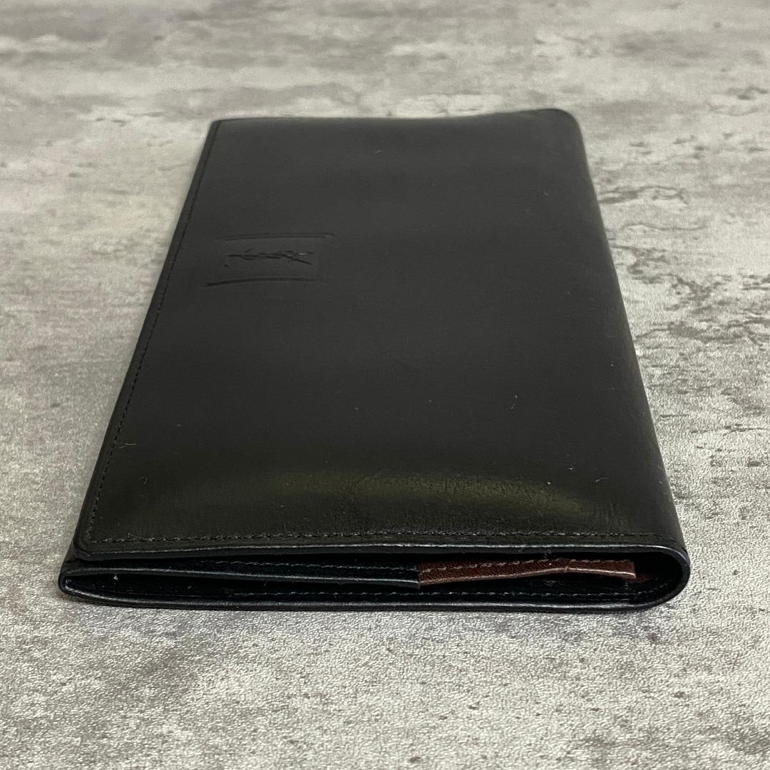 ✨極美品✨ イヴサンローラン YSLロゴ 型押し 長財布 札入れ レザー 黒