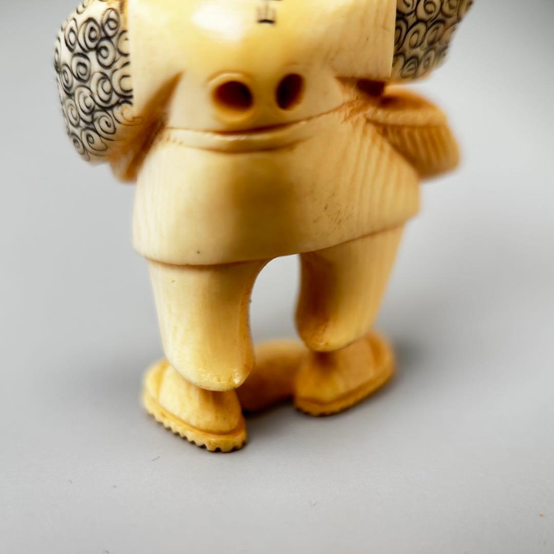 日本の伝統的な職人技彫刻極上根付天然素材アンティーク骨董飾り物古