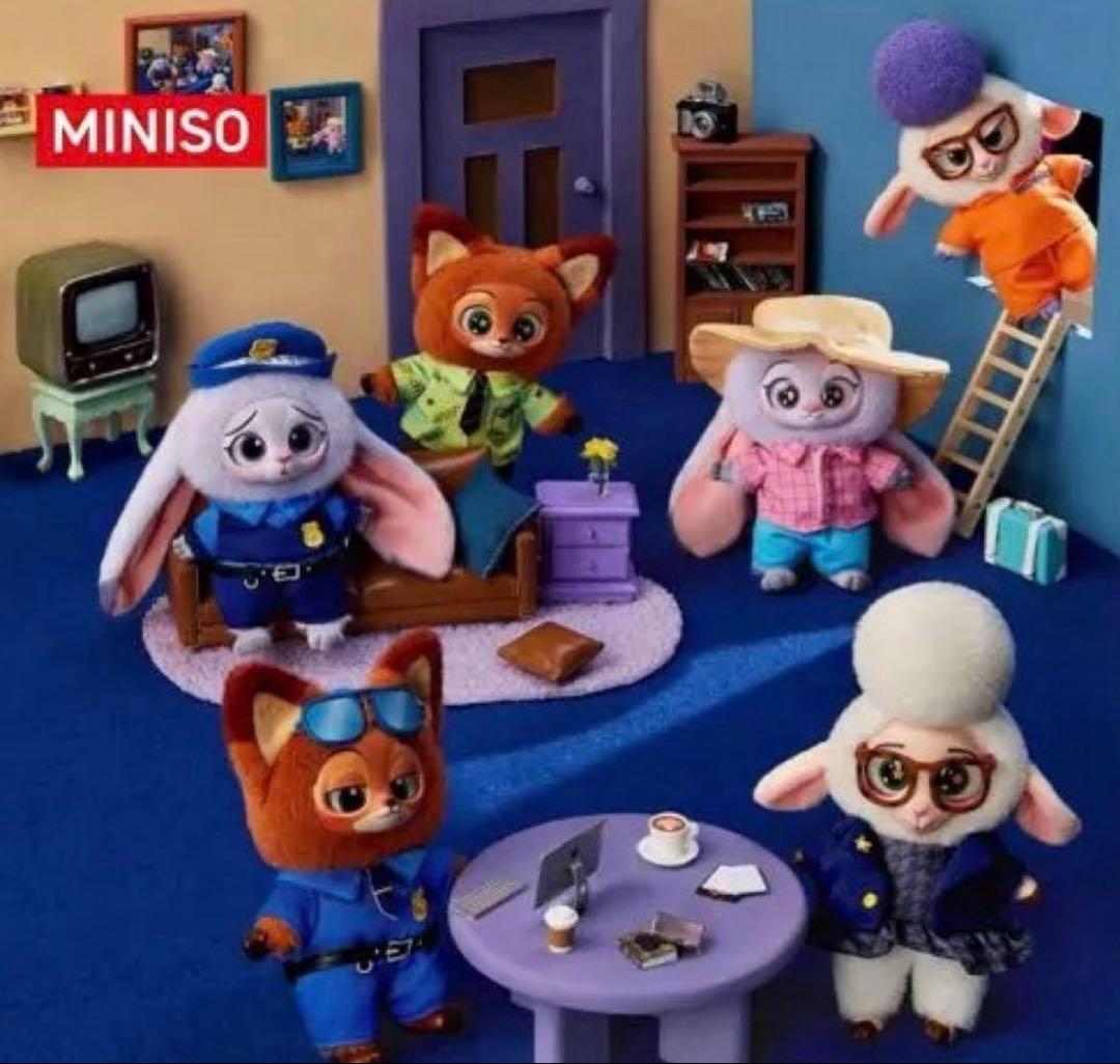 miniso ズートピア ぬいぐるみ 2体セット ニック ジュディ - メルカリ