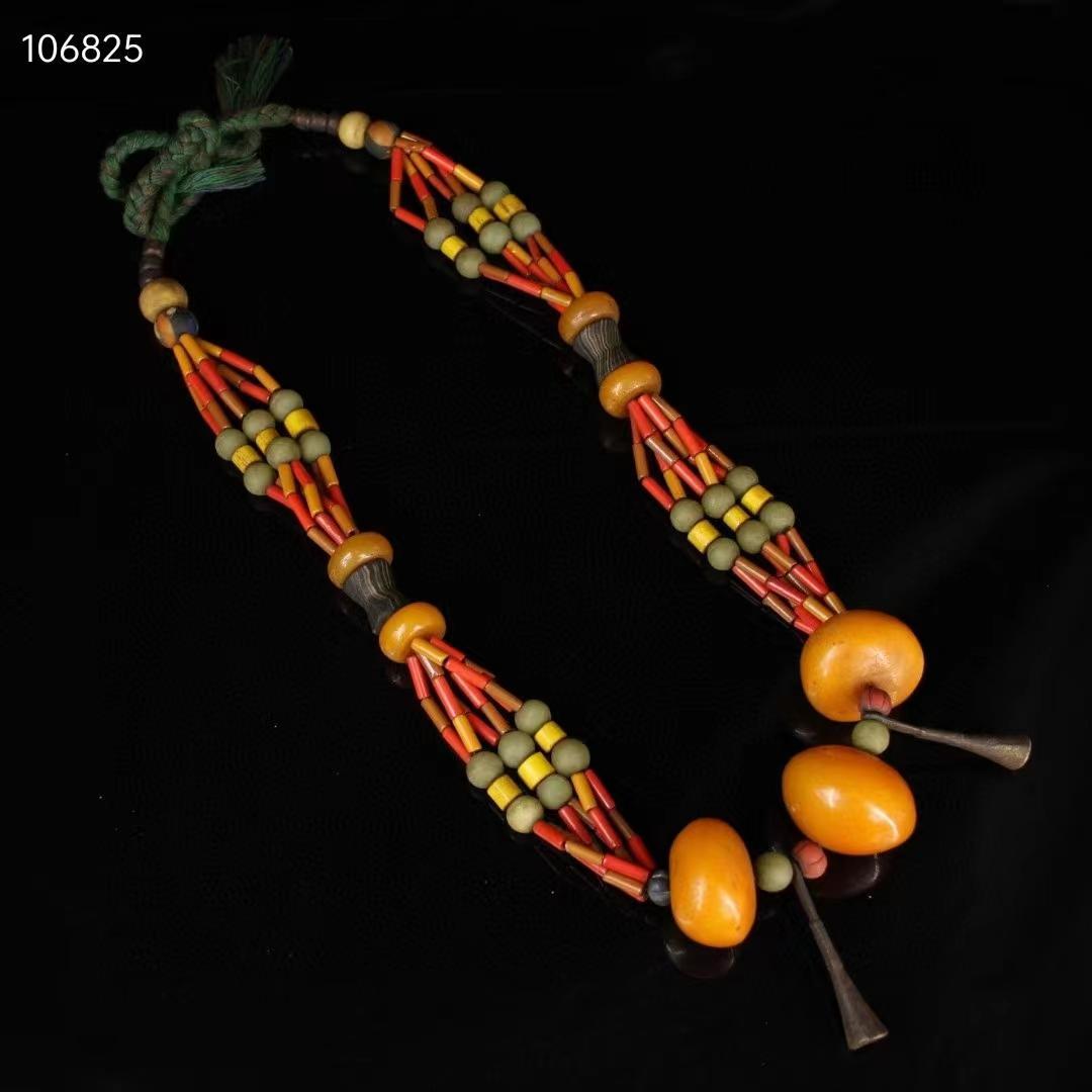 中国古美術・チベット収・純手工芸・瑪瑙多宝ネックレス・天然石・缘起物・風水開運