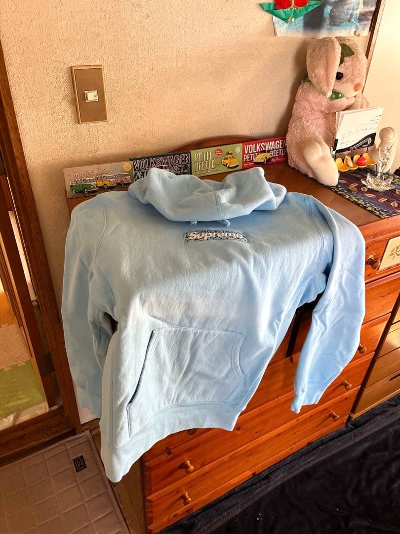 supreme 希少19s BOXロゴ刺繍パーカー　ライトブルー Supreme Satin Applique Hooded Sweatshirt Size Large FW24 | eBay