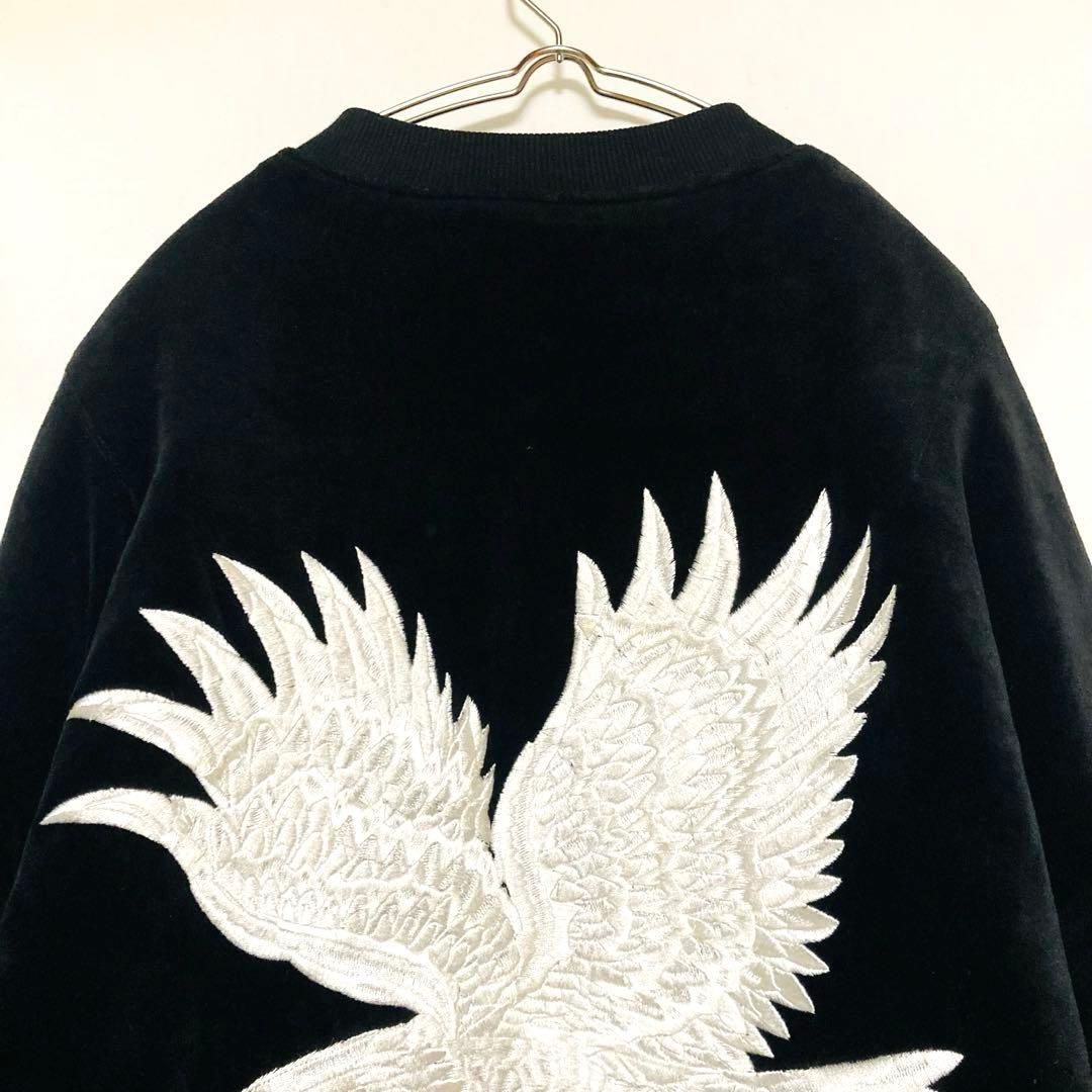 ダンケシェーン 刺繍 ベロア スカジャン オーバーサイズ 顔虎 鷹