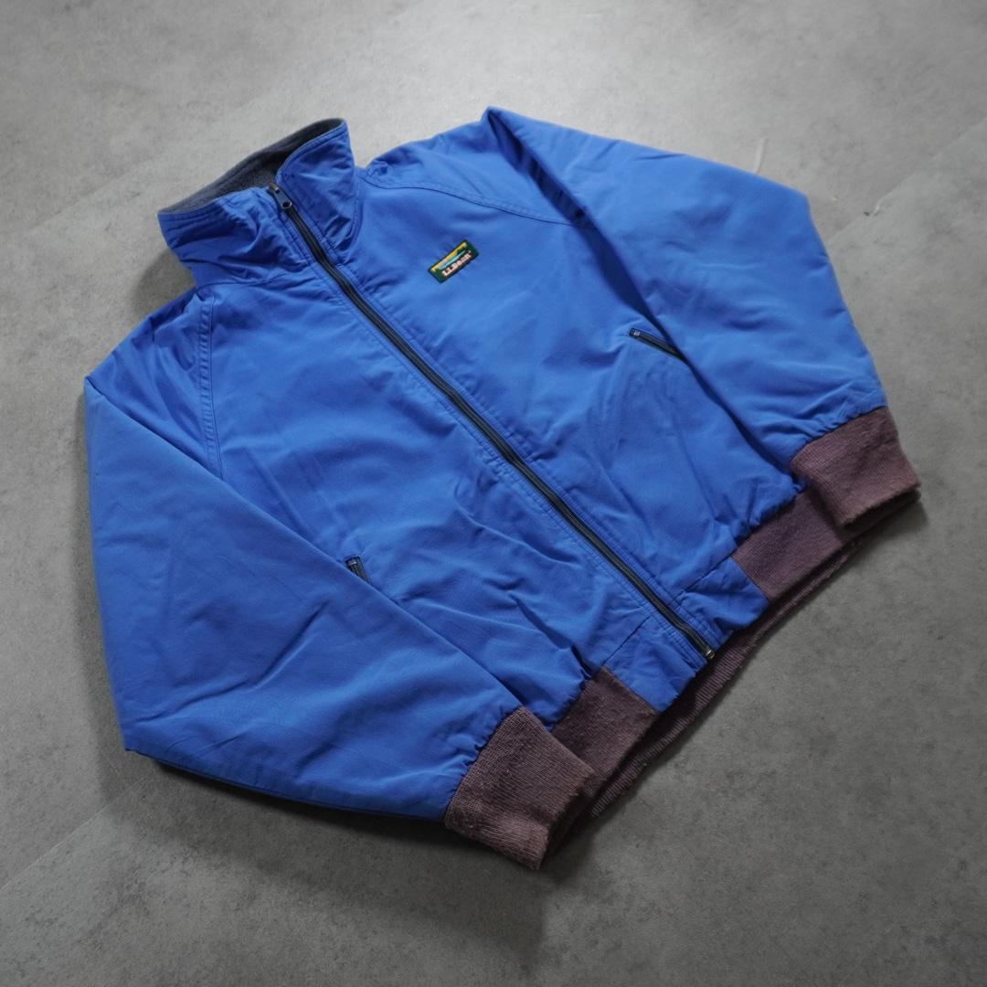 90s L.L.Bean ウォームアップジャケット 裏フリース 短丈 ブルー古着