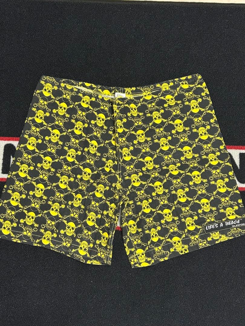 初期80’s当時物LIFE’S A BEACH パンクスカル柄ショーツLサイズ americanrushstore_0616517005-