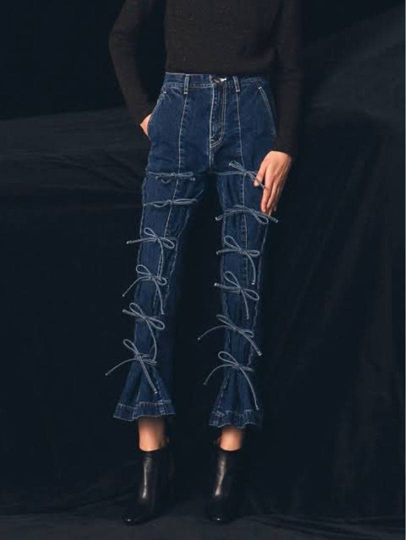 BELPER STRINGS DENIM PANTS リボンデニムセットアップ