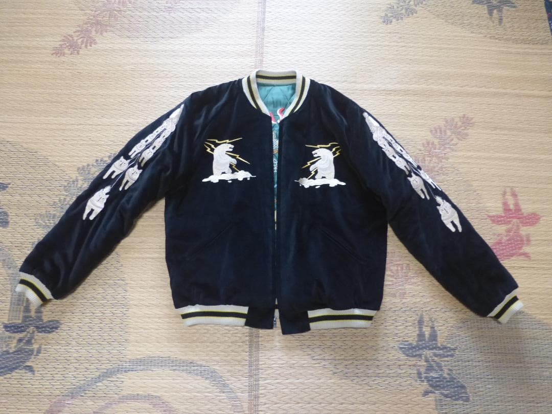 ☆テーラー東洋◆スカジャン《 ポーラーベア × アラスカマップ 》別珍XL☆