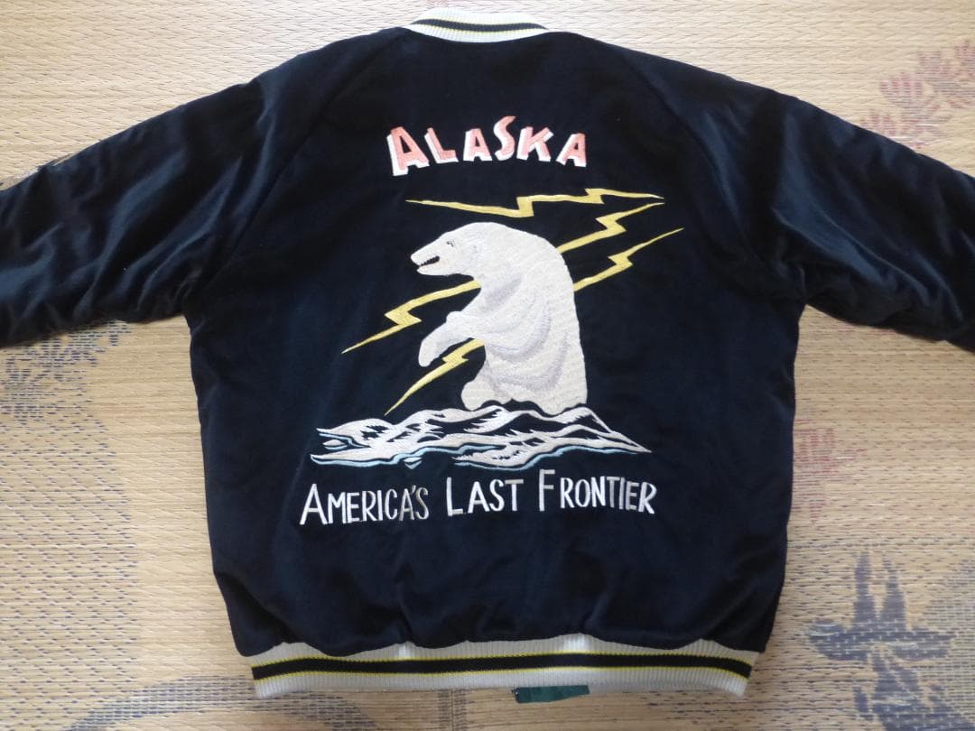 ☆テーラー東洋◆スカジャン《 ポーラーベア × アラスカマップ 》別珍XL☆