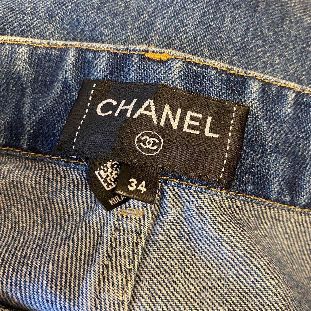 新品未使用】CHANEL シャネル エンブロイダリー ストレートデニム