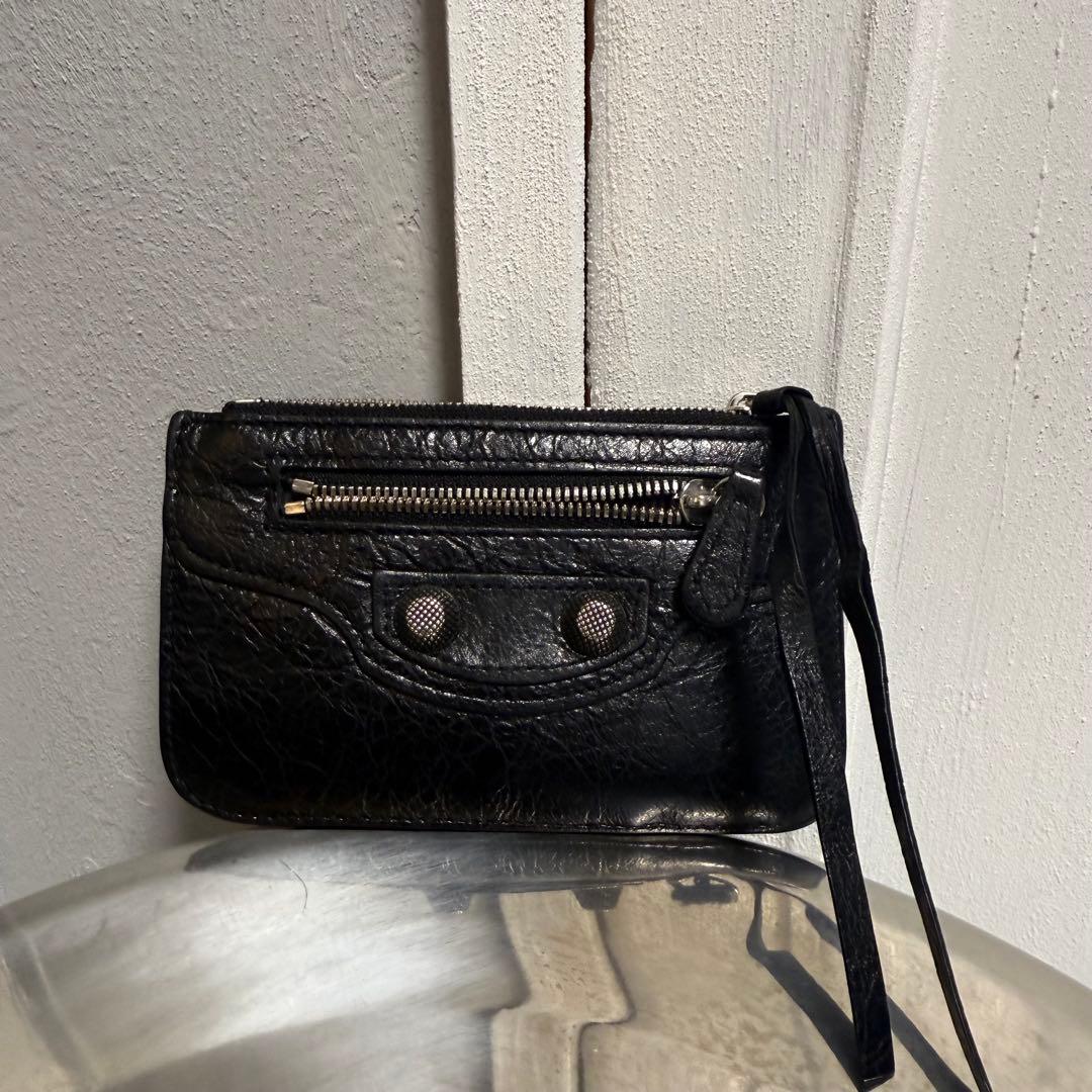 balenciaga バレンシアガ　フラグメントケース　ケース　レザー　黒