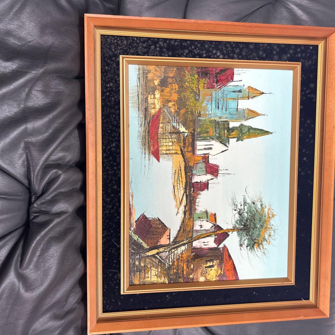 風景画 油彩画 金色フレーム - メルカリ