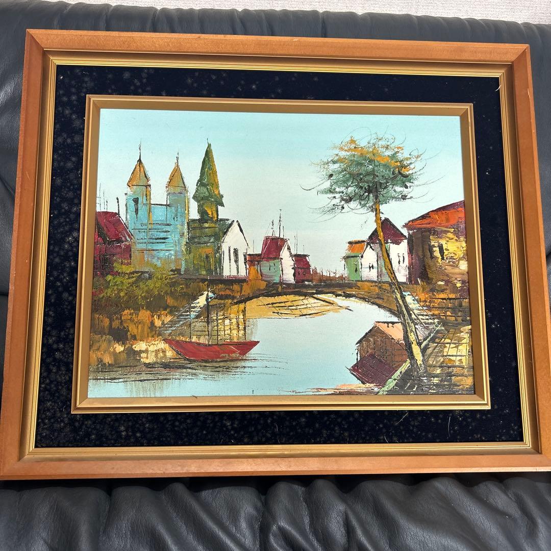 風景画 油彩画 金色フレーム - メルカリ