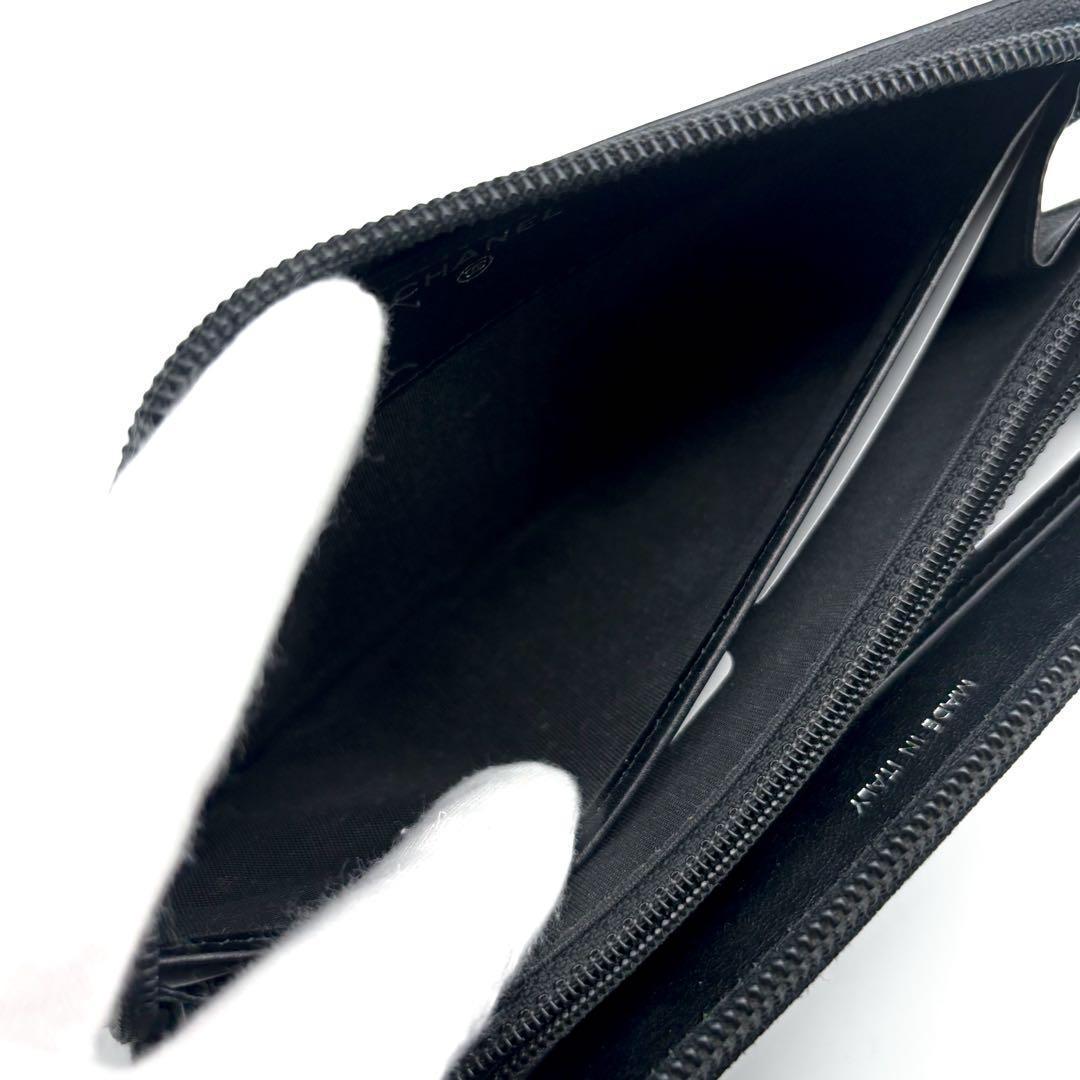 極美品✨新型】シャネル 長財布 ココステッチ キャビア ラウンド