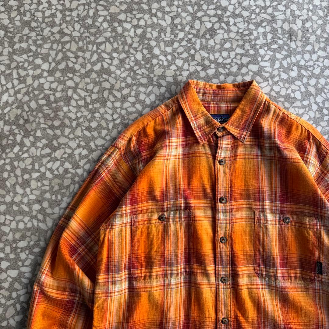 99年、ポルトガル製】オールドパタゴニア古着ネルシャツオンブレ長袖