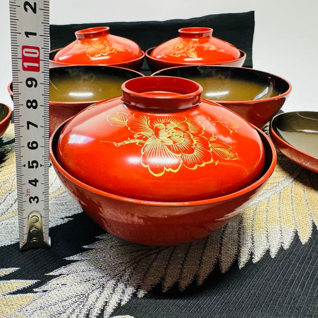 漆器 輪島塗 木製 蒔絵 蓋付椀 汁椀 5客 時代物 - メルカリ