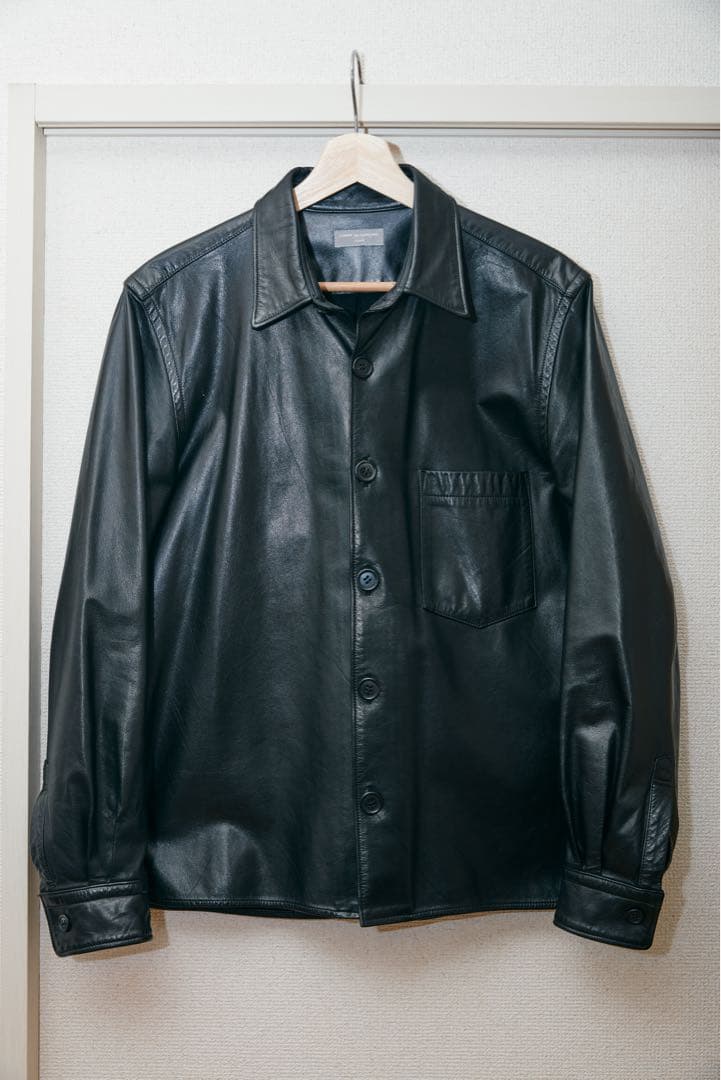 名作コムデギャルソンオム 田中オム レザーシャツ ジャケット ブルゾン