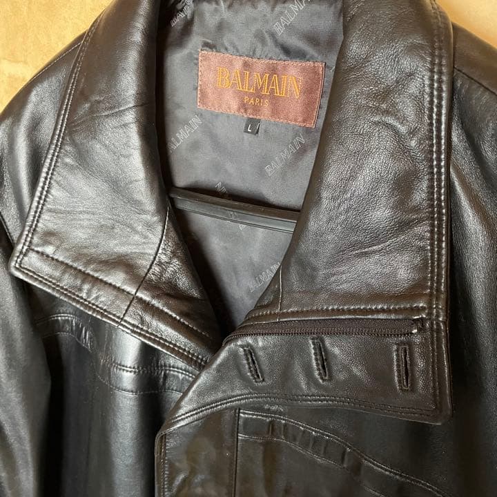 BALMAIN レザージャケット 羊革 L ほぼ未使用 ライダース バルマン