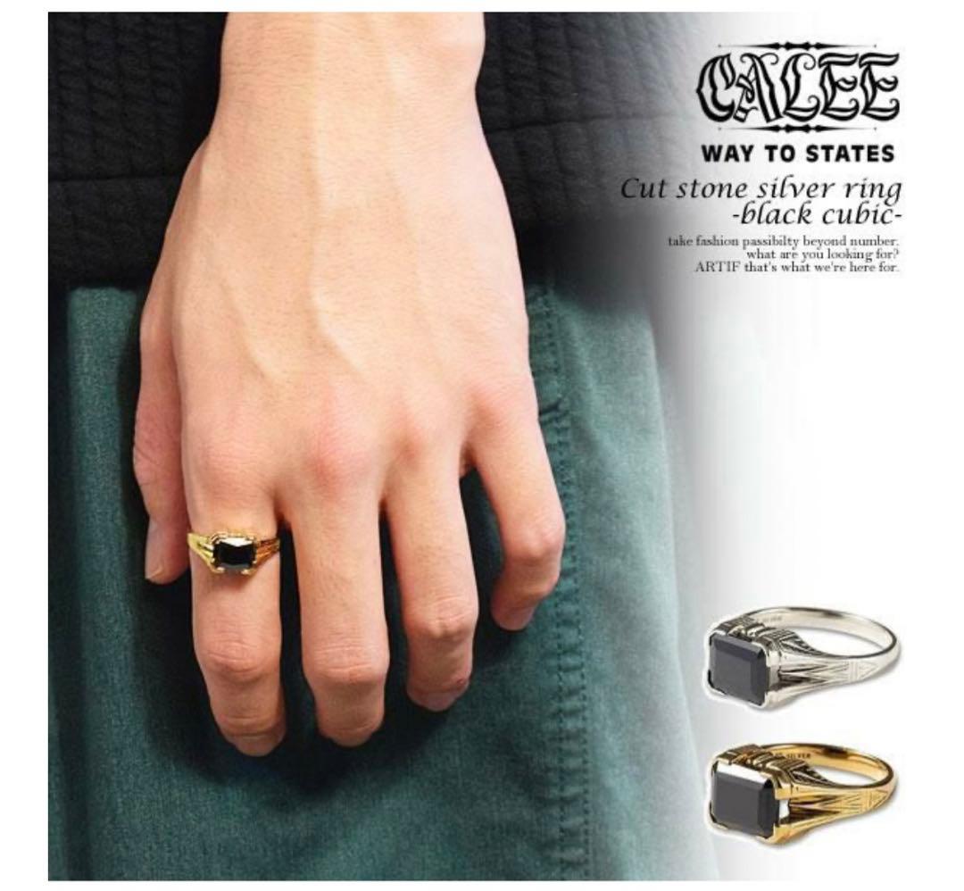 Calee ゴールド カットストーンリング