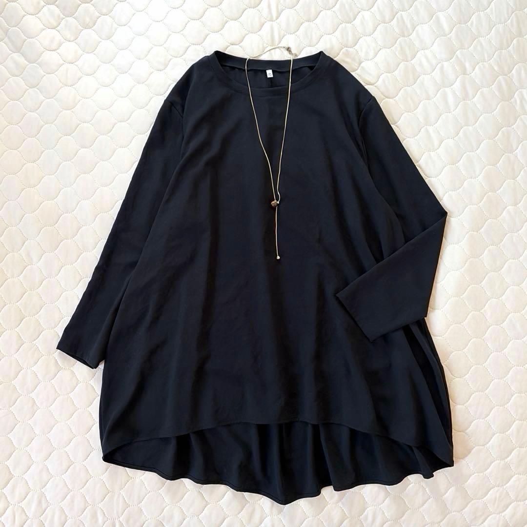 【美品】BEARDSLEY 後ろドレープTブラウス　ブラック　FREEサイズ BEARDSLEY（ビアズリー） tシャツ 後ろドレープTブラウス レディース