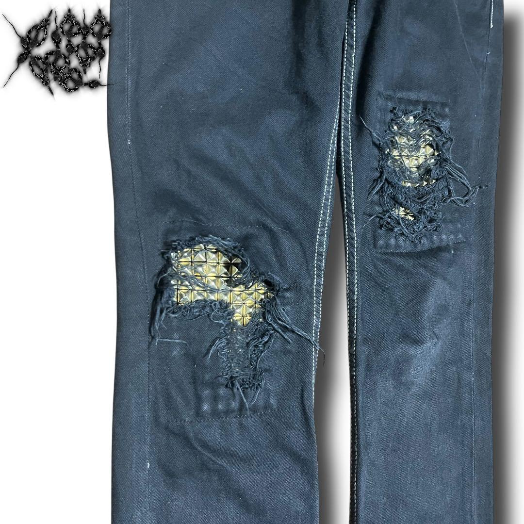 Bess Nyc Knee Studs Damaged Denim - メルカリ