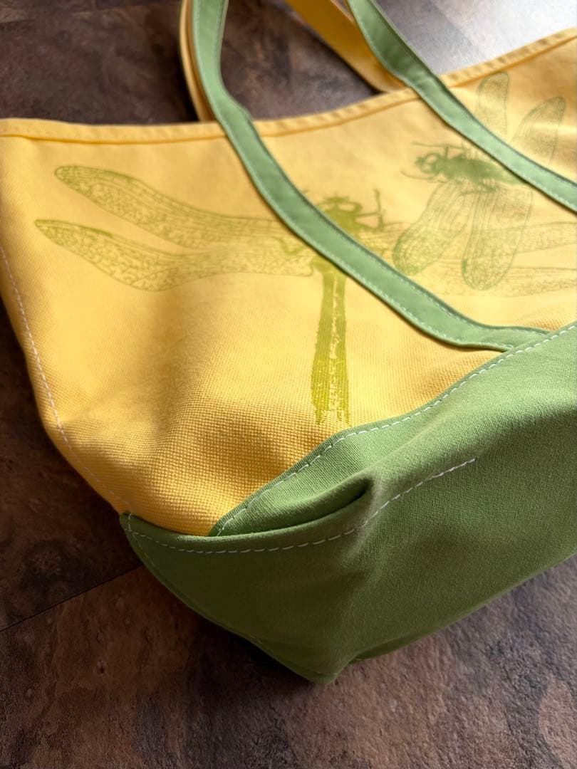 90-00s L.L.bean プリント トートバック トンボ柄 希少カラー L