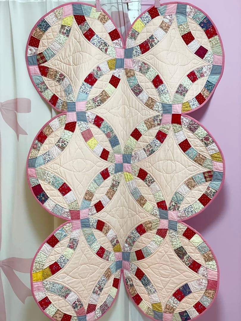 パッチワークキルト＊アンティークキルト＊ダブルウエディング