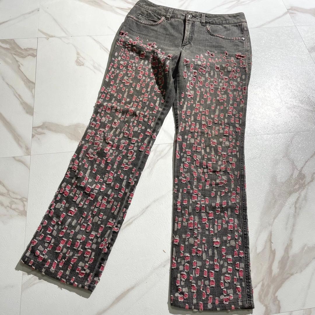 入手困難✨ シャネル CHANEL デニム 38 M ダメージ加工 ブラック