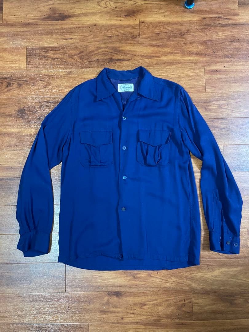 50s pilgrim レーヨンシャツ　雲タグ