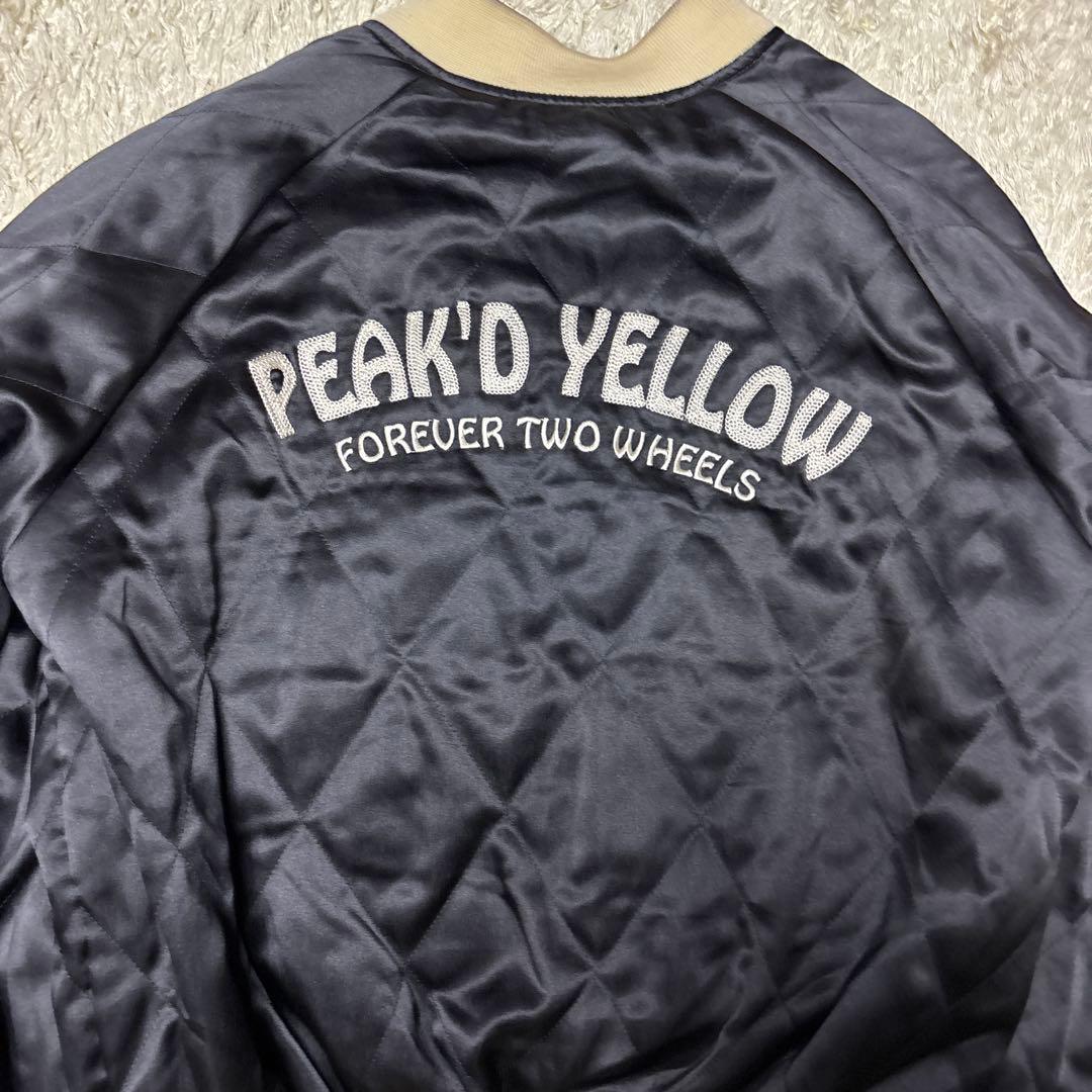 ピークドイエロー SPEED JUNKY リバーシブル スカジャン バイク刺繍